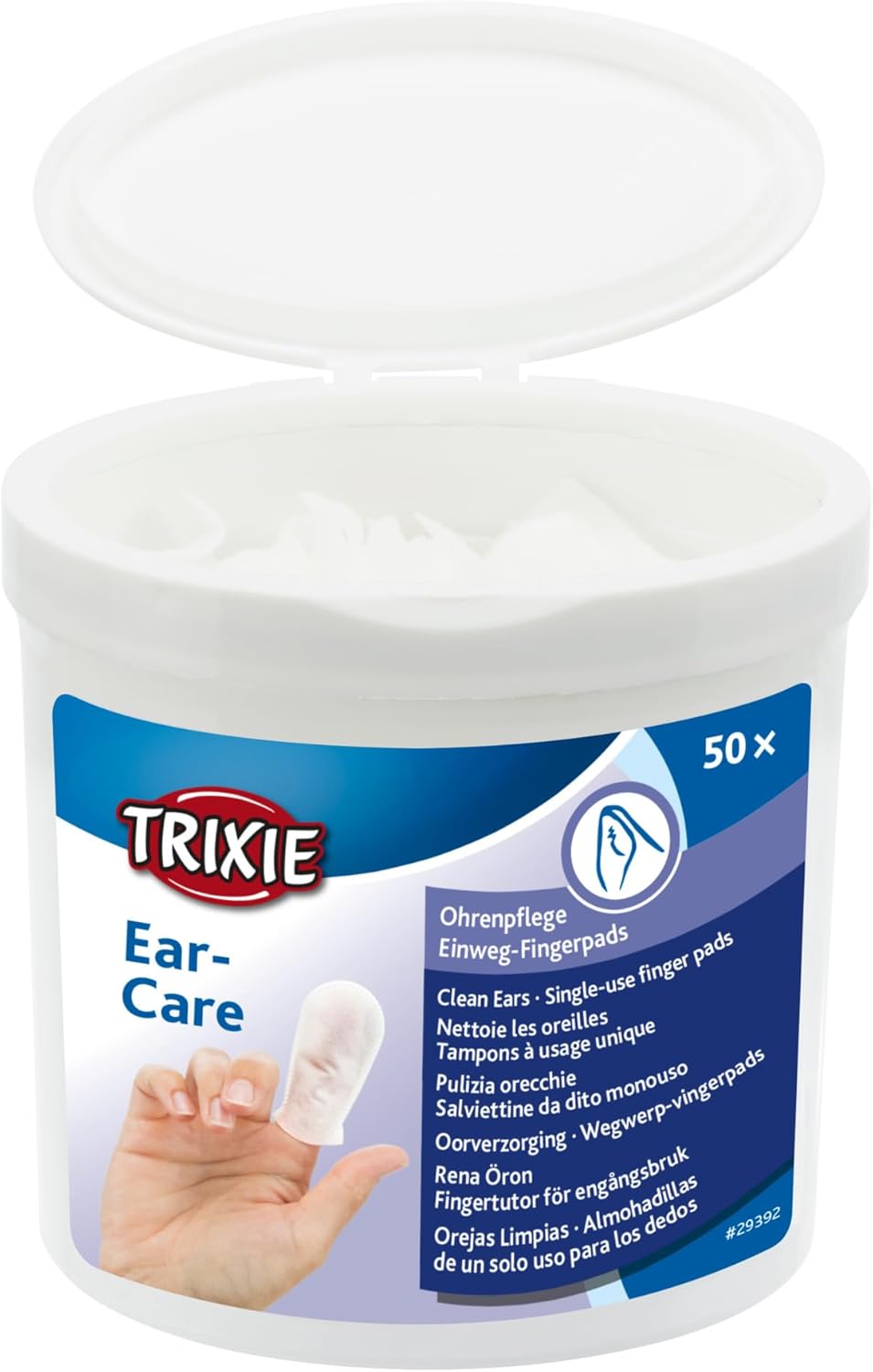 Toallitas para limpiar las orejas de perros y gatos Trixie