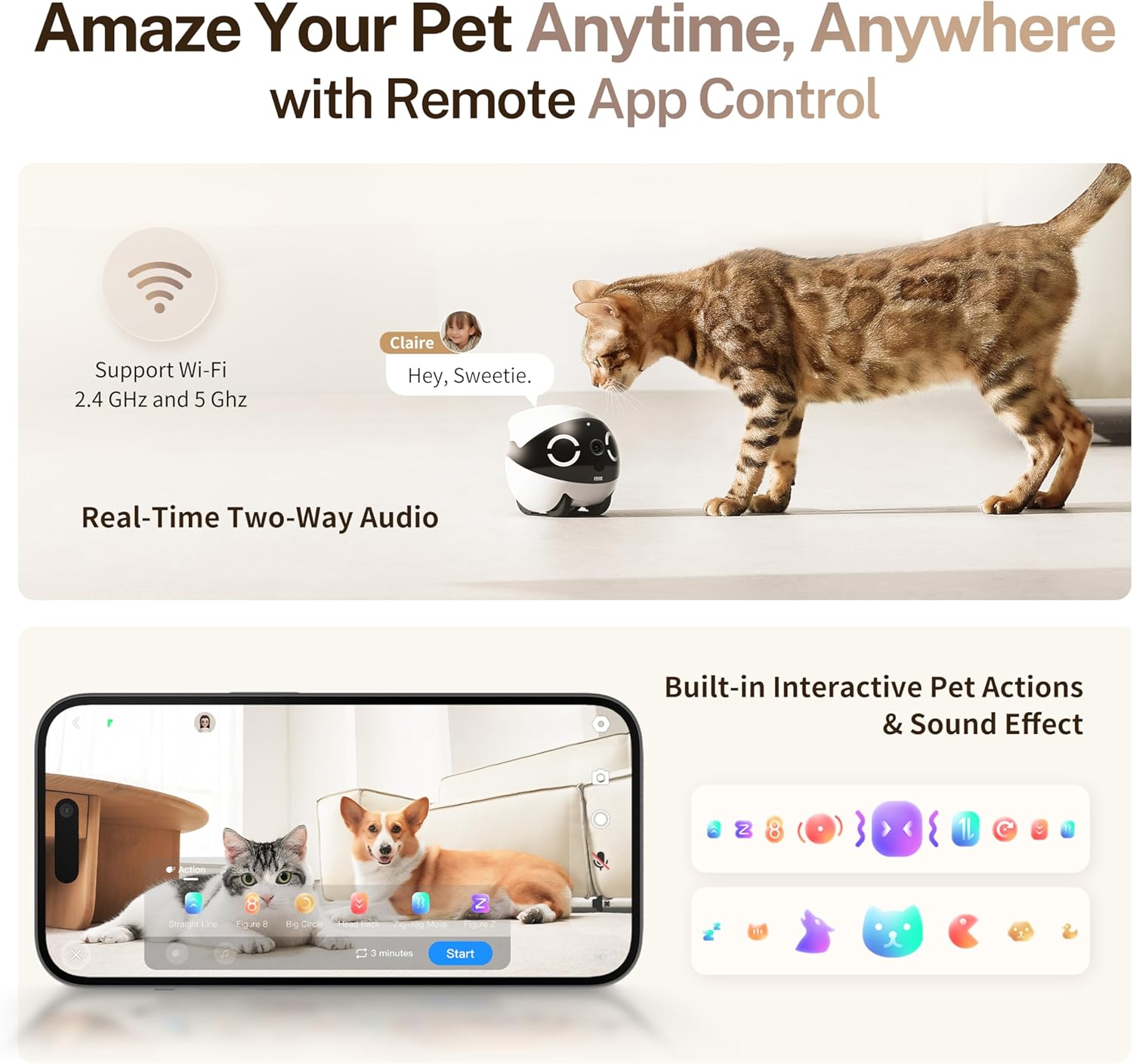 Enabot EBO ROLA Mini: cámara robot móvil 2K para mascotas