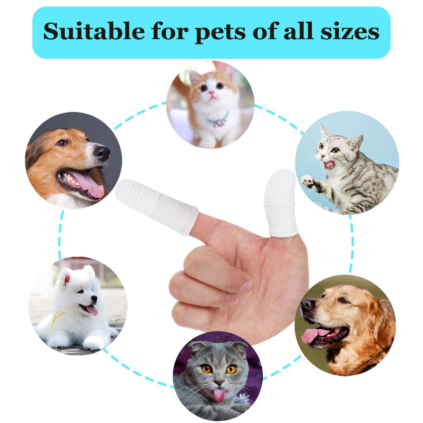 Cepillo dental de dedo para perros y gatos: limpieza oral fácil y profunda