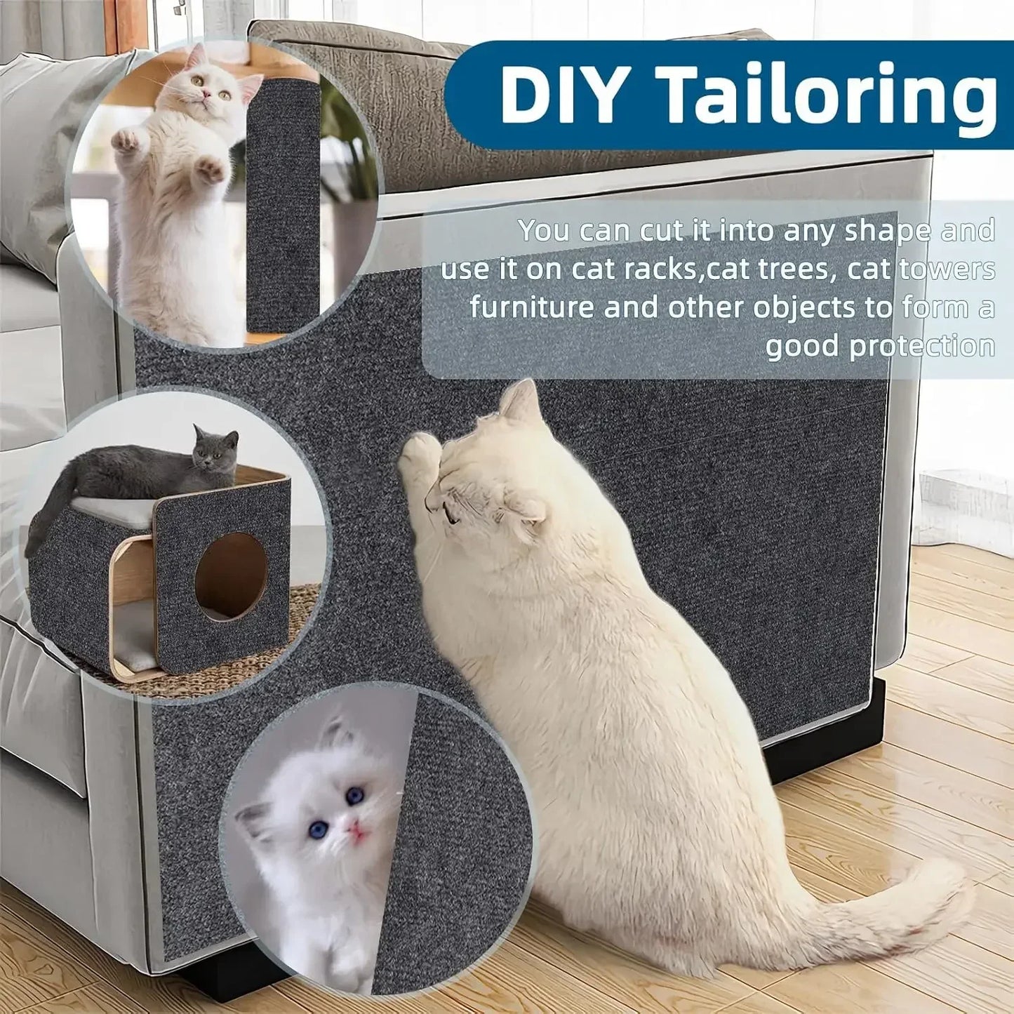 Alfombra rascadora autoadhesiva y recortable | Protector DIY para sofá y muebles