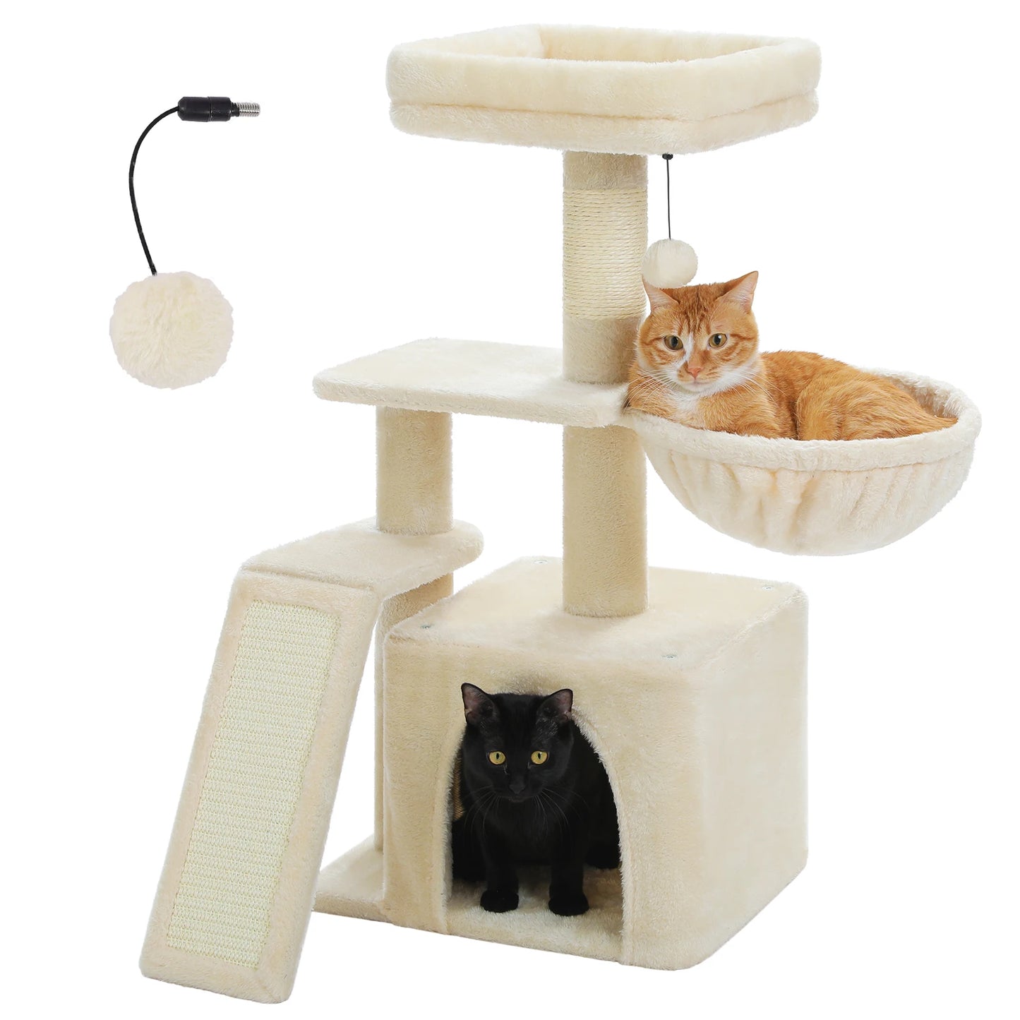Árbol rascador premium 3-en-1: transformable, sisal, nido y hamaca de lujo
