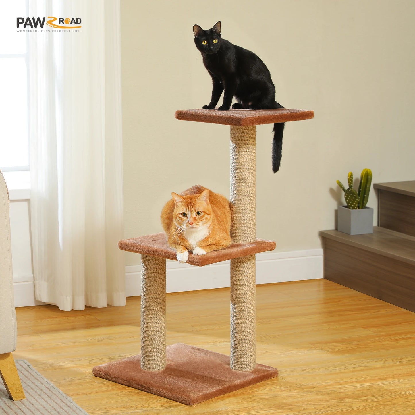 Árbol rascador premium 3-en-1: transformable, sisal, nido y hamaca de lujo