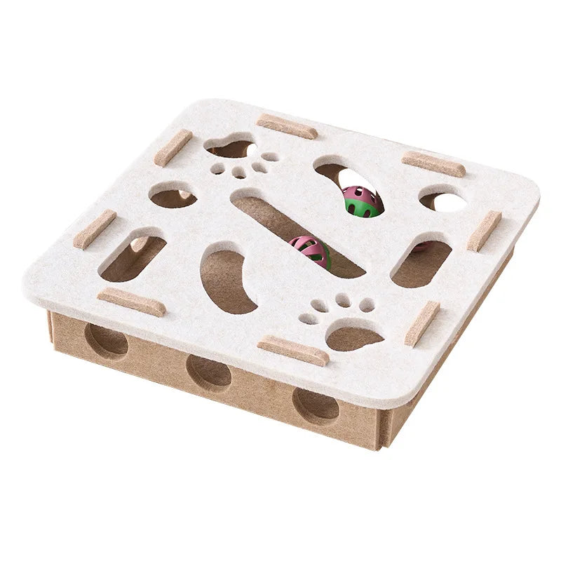 ¡3 en 1! Rascador de Fieltro Interactivo, Casa y Lanzador de Pelotas 🎾