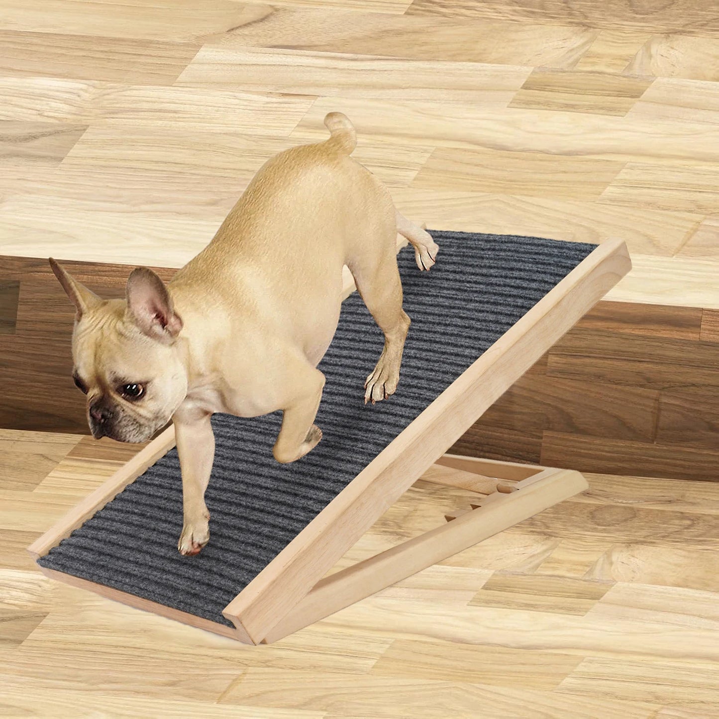 Rampa plegable de madera antideslizante para perros y gatos | Escalera cama y sofá