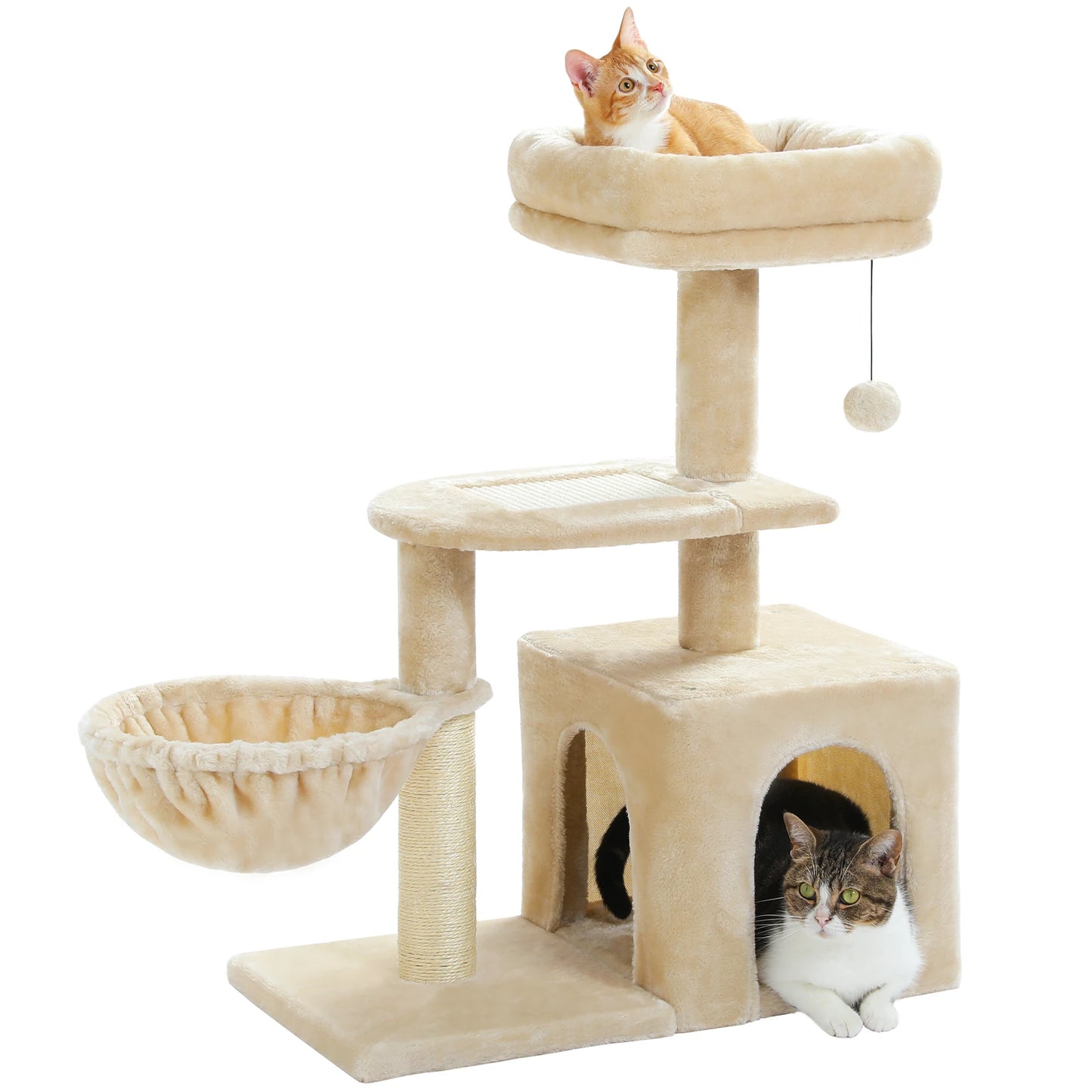 Árbol rascador premium 3-en-1: transformable, sisal, nido y hamaca de lujo