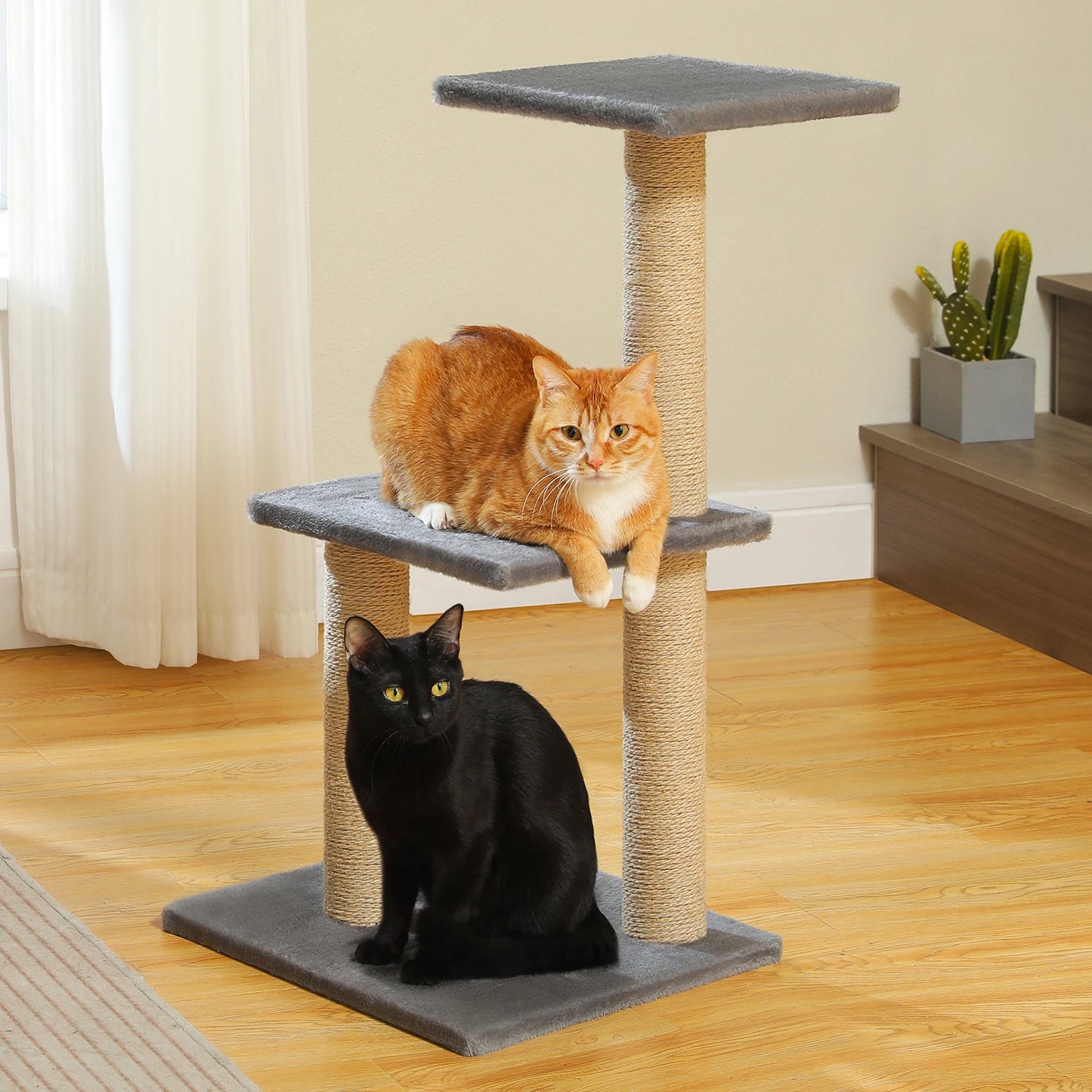 Árbol rascador premium 3-en-1: transformable, sisal, nido y hamaca de lujo