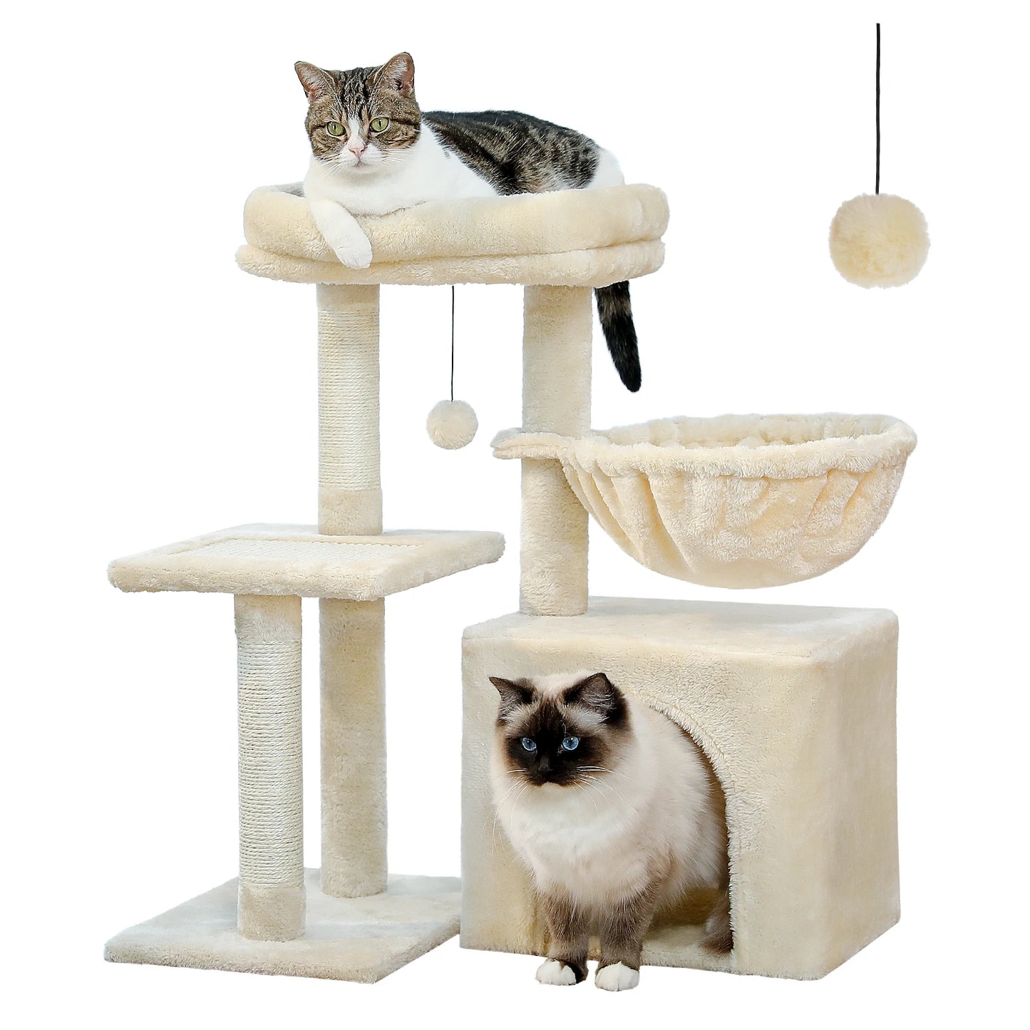 Árbol rascador premium 3-en-1: transformable, sisal, nido y hamaca de lujo