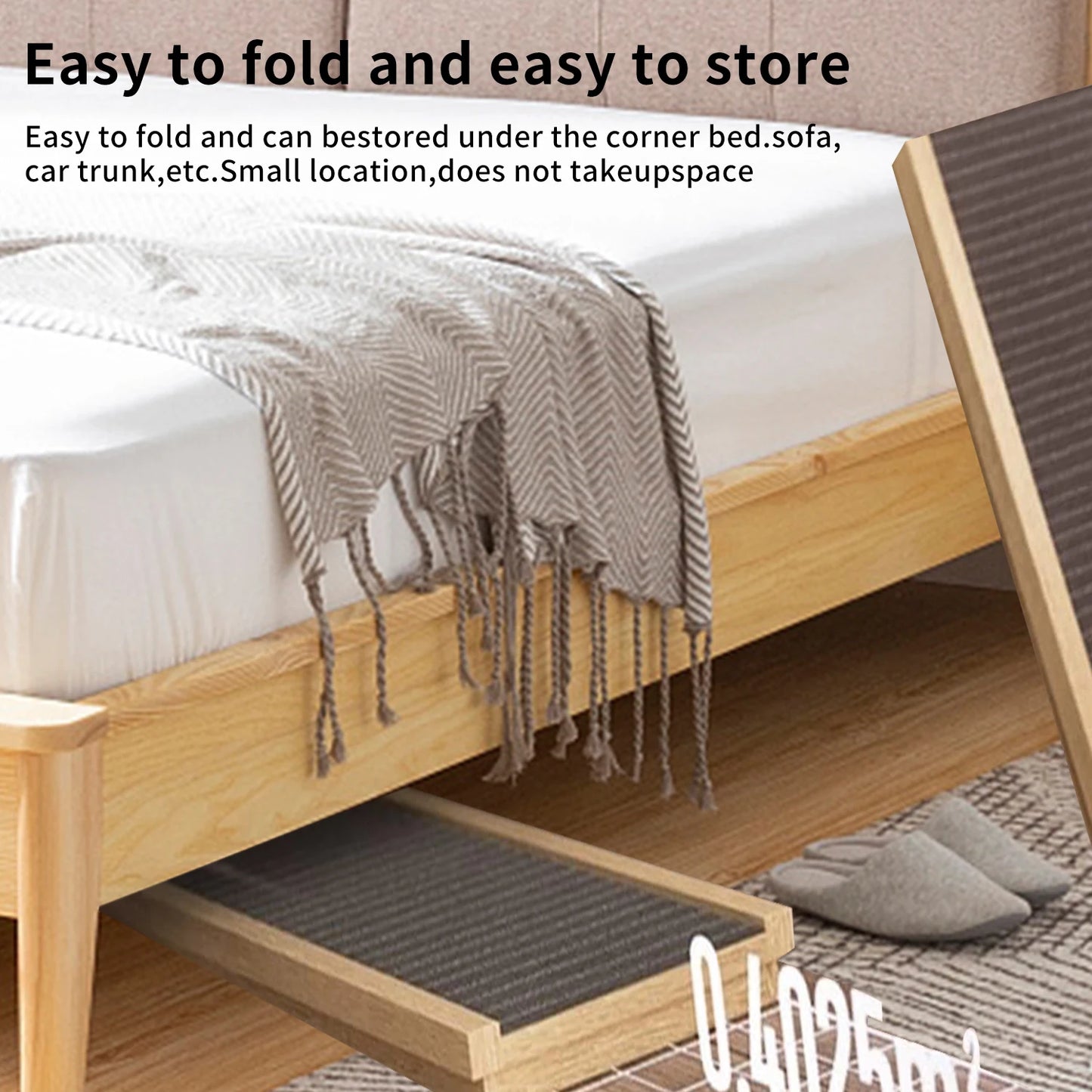 Rampa plegable de madera antideslizante para perros y gatos | Escalera cama y sofá