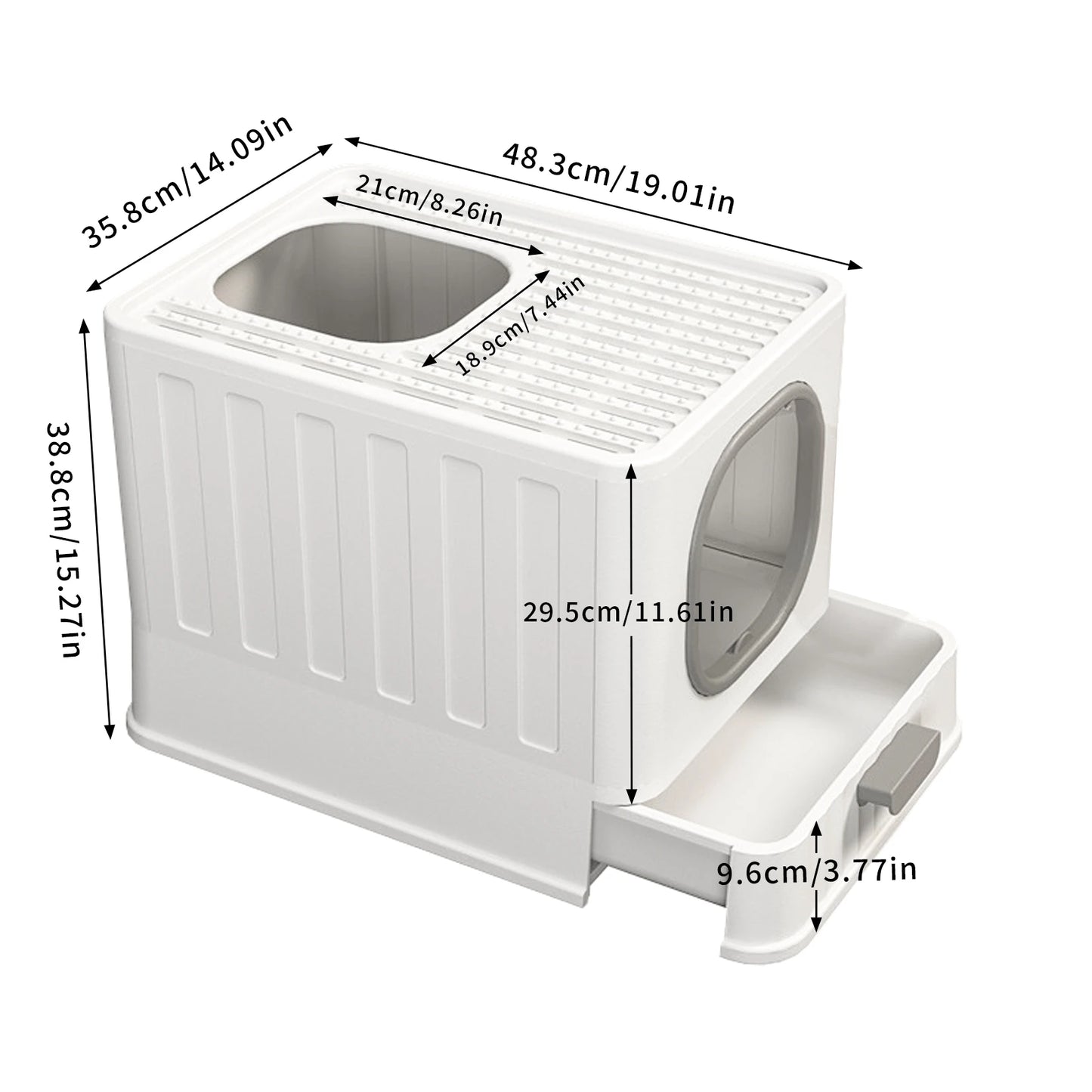 Arenero cubierto plegable de lujo: adiós a los malos olores y al rastro de arena