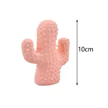 Juguete de látex para perros - Hueso con púas, cubo, cactus con chirridos para limpieza dental.