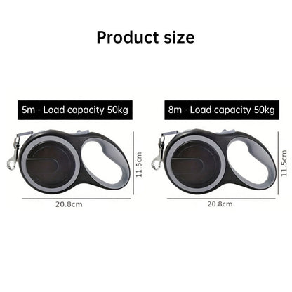 Correa retráctil premium (3m/5m/8m): libertad y control total para perros de hasta 50 kg