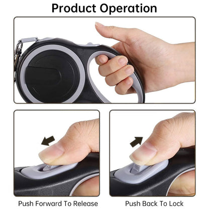 Correa retráctil premium (3m/5m/8m): libertad y control total para perros de hasta 50 kg