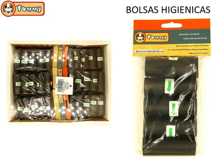 Bolsas negras YOMMY para caca de perro (300 unidades) - compatibles con dispensador estándar