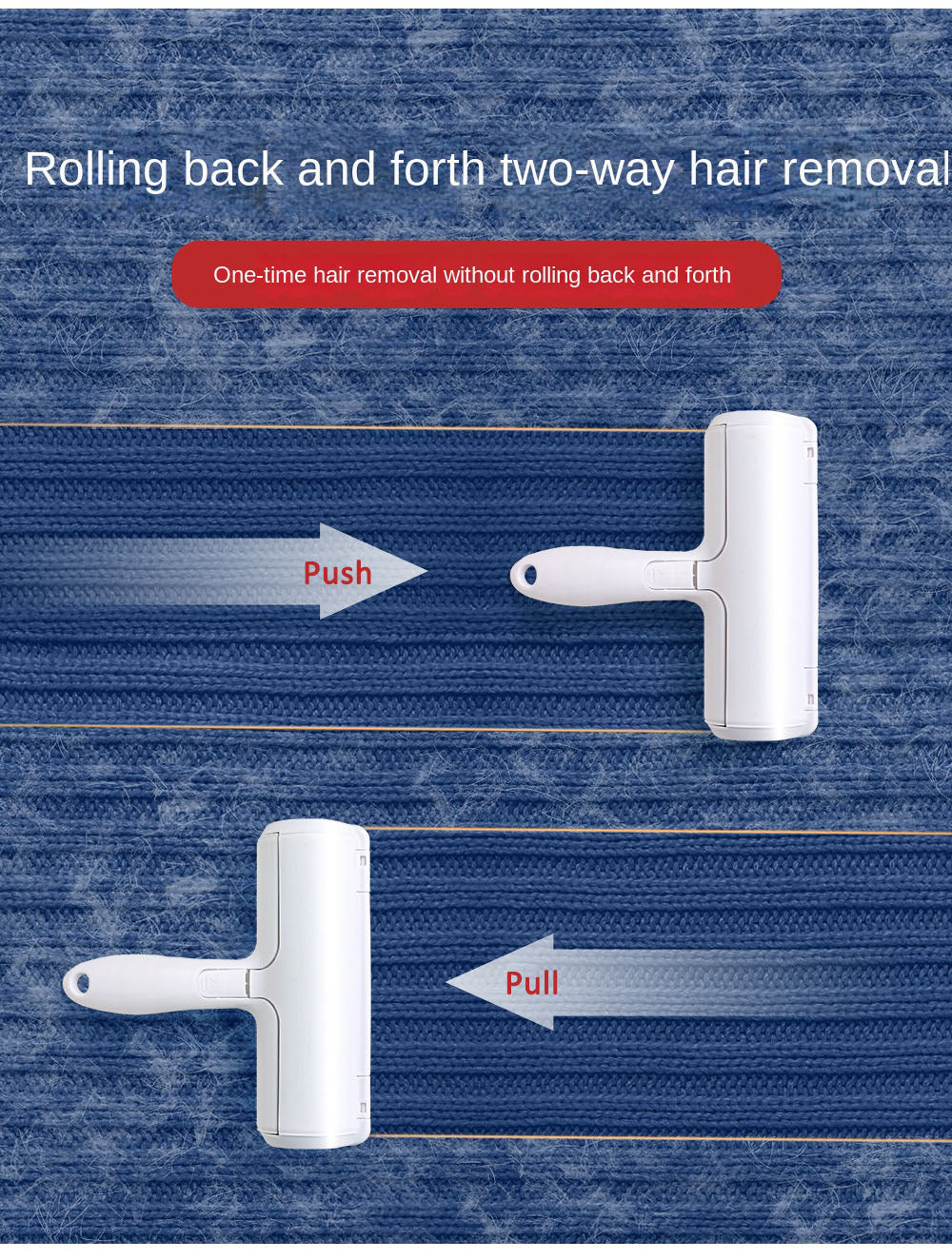 Rodillo quitapelos reutilizable (doble dirección)