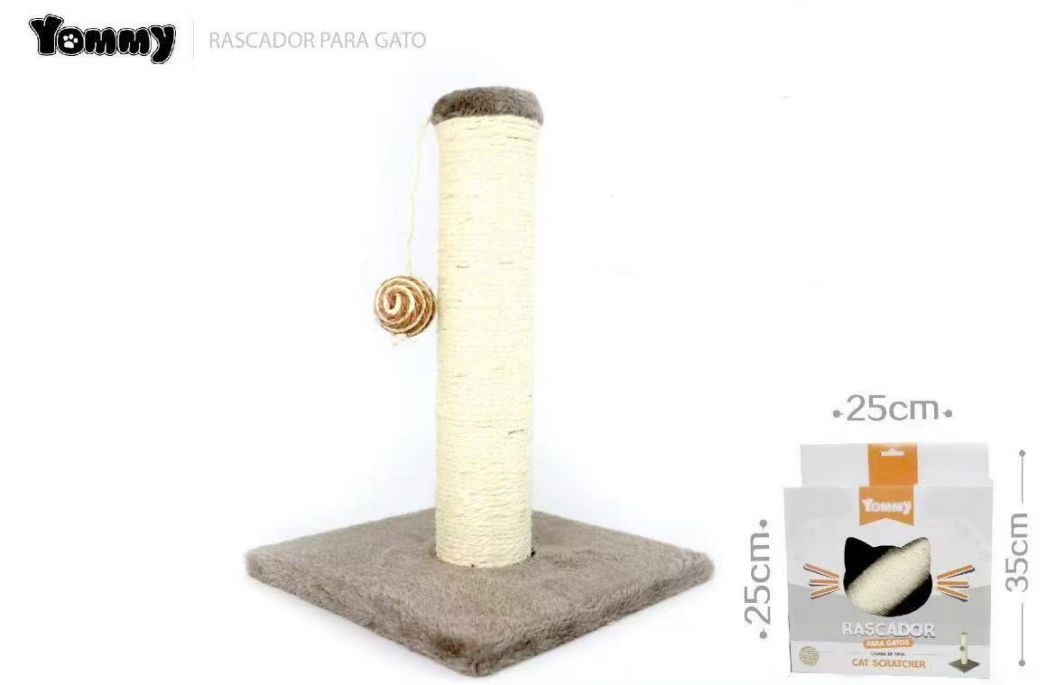 Diversión y cuidado de uñas de tu gato 2 en 1: poste rascador YOMMY compacto
