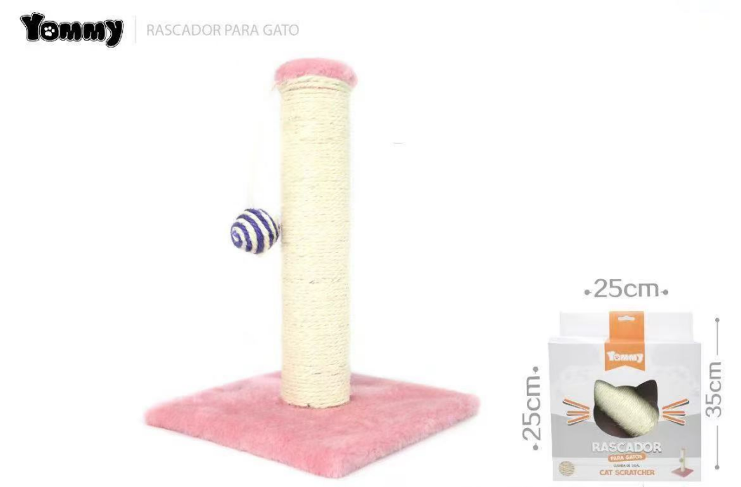 Diversión y cuidado de uñas de tu gato 2 en 1: poste rascador YOMMY compacto