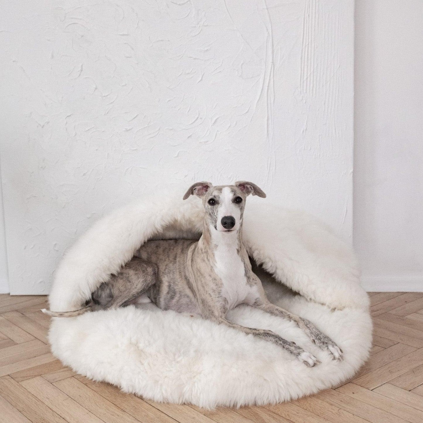 Natural Sheepskin Pet Cave - White-0