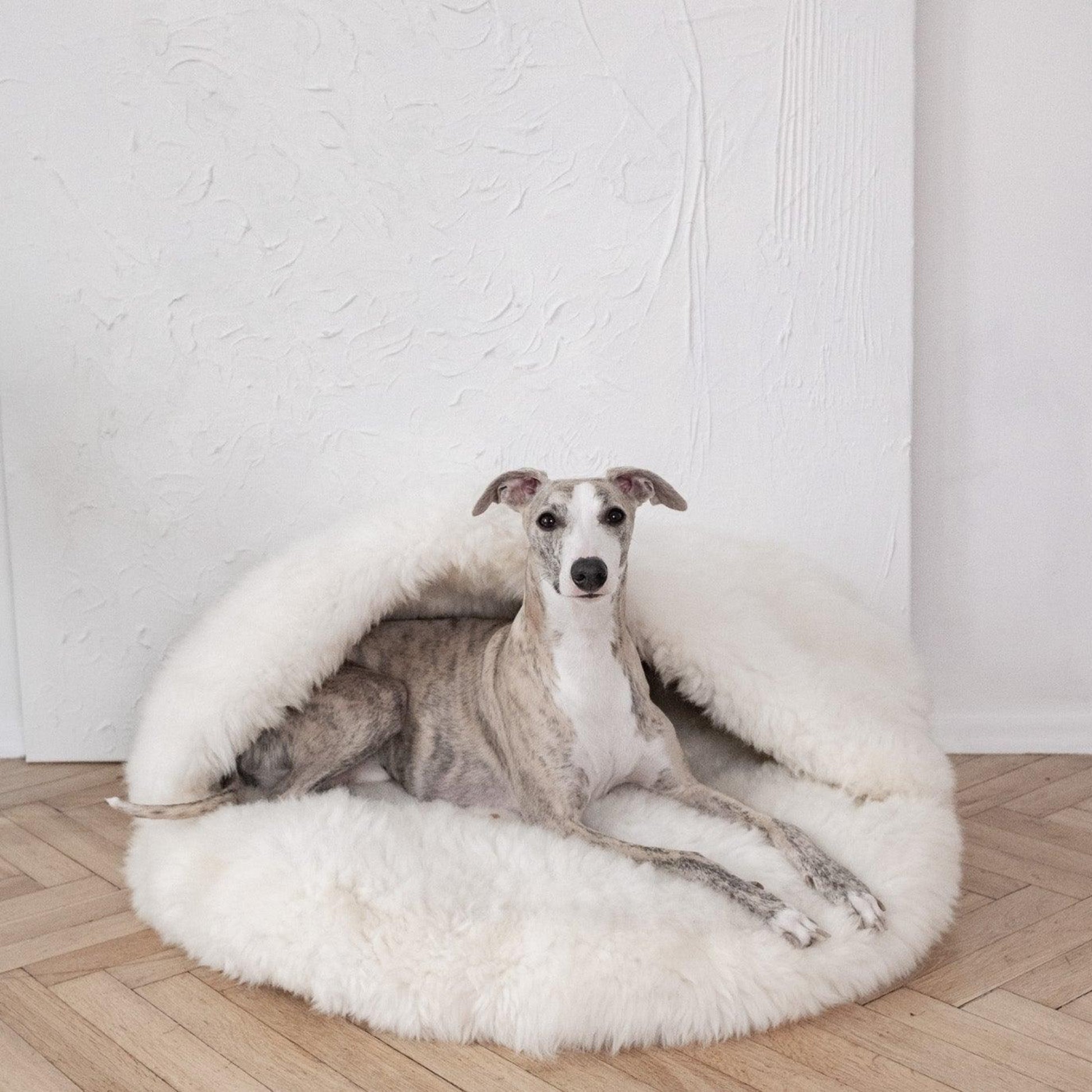 Natural Sheepskin Pet Cave - White-0