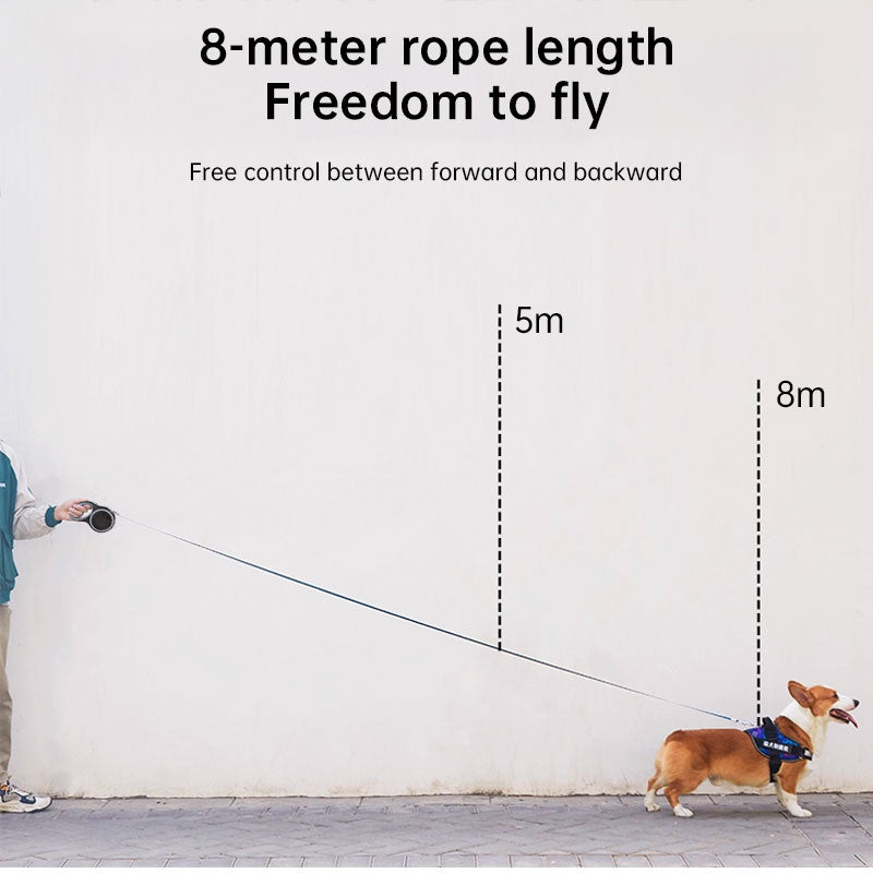 Correa retráctil premium (3m/5m/8m): libertad y control total para perros de hasta 50 kg