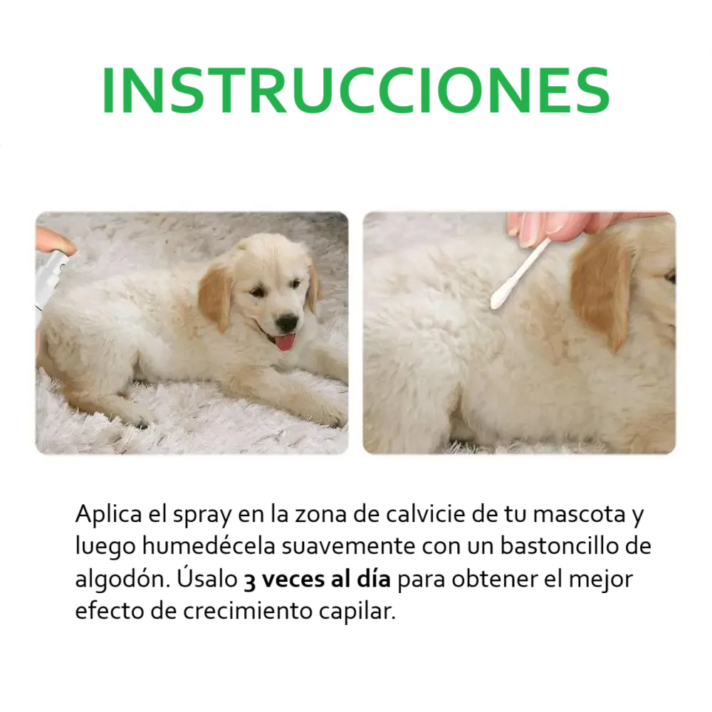 Espray-aerosol activador capilar: fórmula natural para el crecimiento de pelo en perros y gatos (30ml)