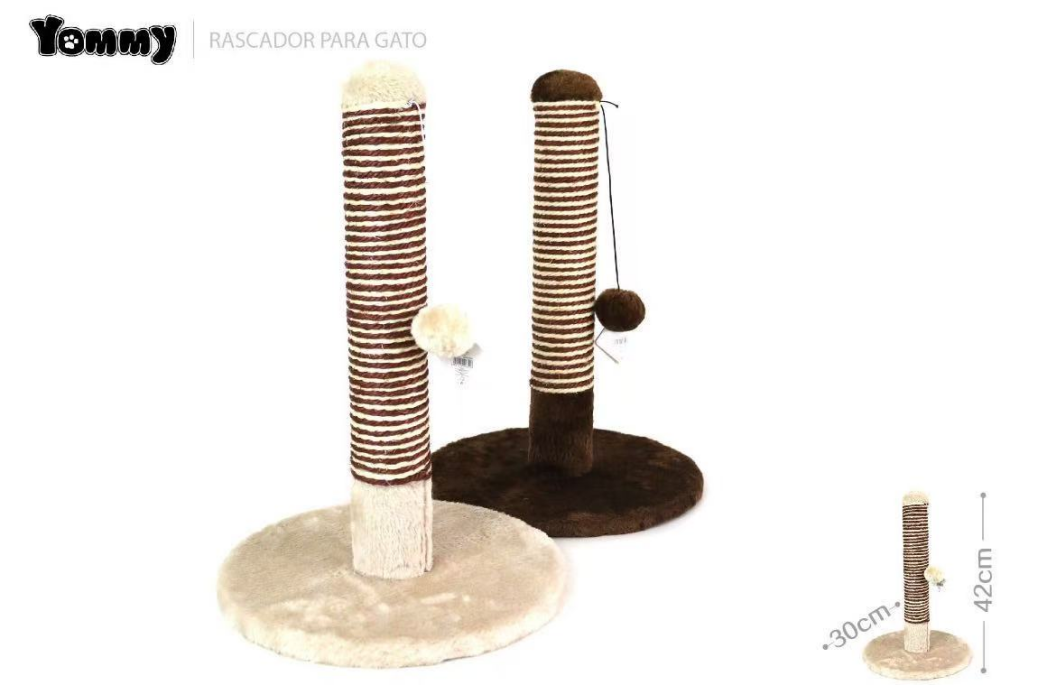 Diversión y cuidado de uñas de tu gato 2 en 1: poste rascador YOMMY compacto