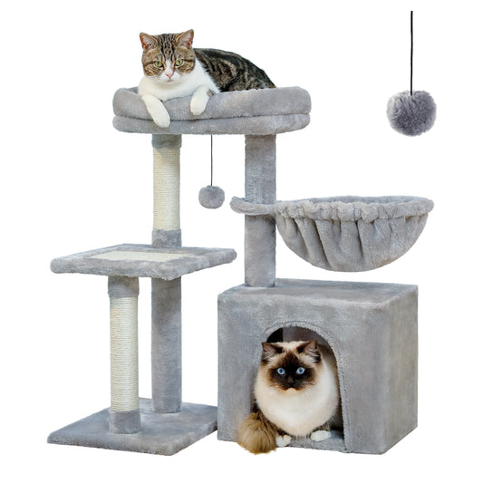 Árbol rascador premium 3-en-1: transformable, sisal, nido y hamaca de lujo