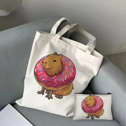Pack de regalo 'Capibaras': bolsa de tela + neceser