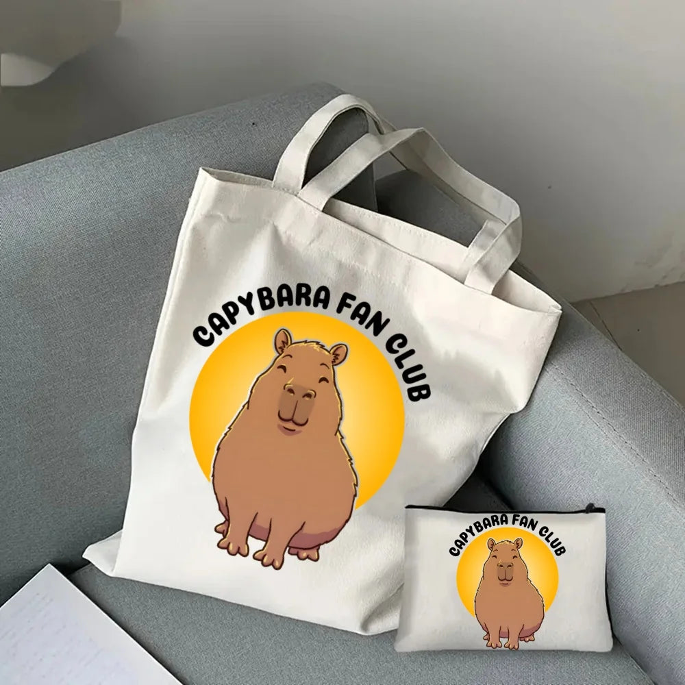 Pack de regalo 'Capibaras': bolsa de tela + neceser