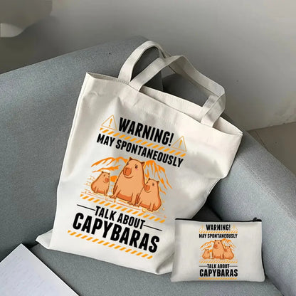 Pack de regalo 'Capibaras': bolsa de tela + neceser