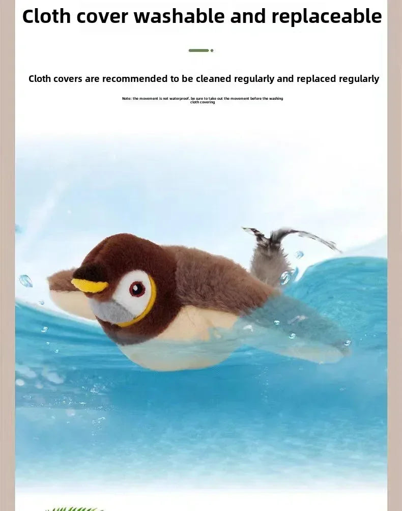 gorrión de juguete para gatos. Vuela y trina realista