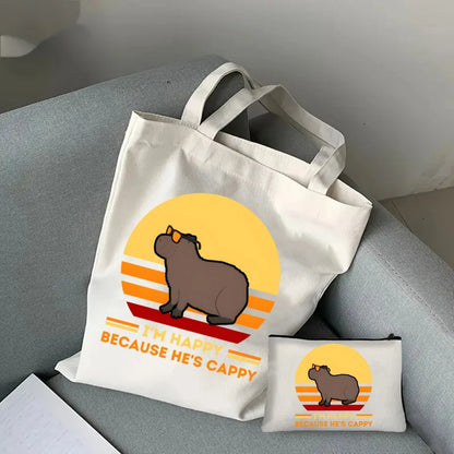 Pack de regalo 'Capibaras': bolsa de tela + neceser