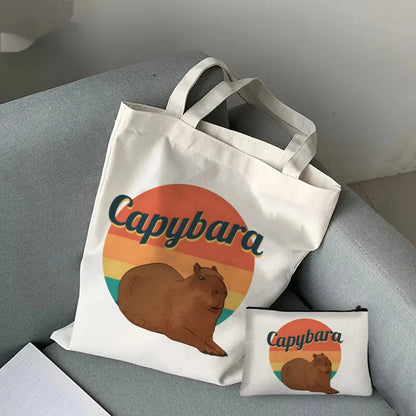 Pack de regalo 'Capibaras': bolsa de tela + neceser