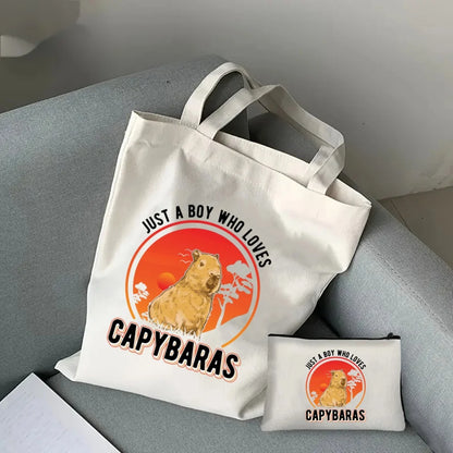 Pack de regalo 'Capibaras': bolsa de tela + neceser
