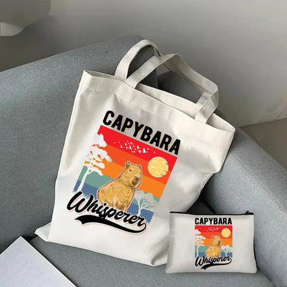 Pack de regalo 'Capibaras': bolsa de tela + neceser