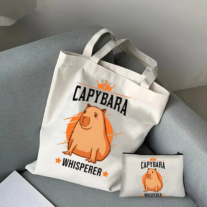 Pack de regalo 'Capibaras': bolsa de tela + neceser