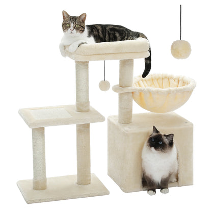 Árbol rascador premium 3-en-1: transformable, sisal, nido y hamaca de lujo