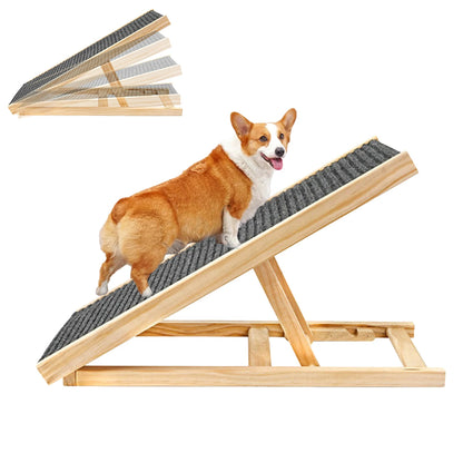 Rampa plegable de madera antideslizante para perros y gatos | Escalera cama y sofá