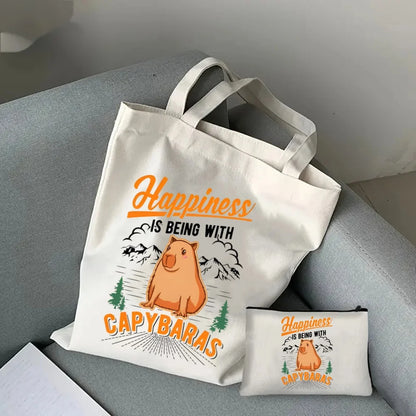 Pack de regalo 'Capibaras': bolsa de tela + neceser