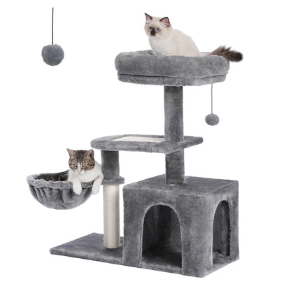 Árbol rascador premium 3-en-1: transformable, sisal, nido y hamaca de lujo