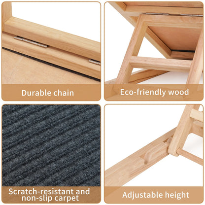 Rampa plegable de madera antideslizante para perros y gatos | Escalera cama y sofá